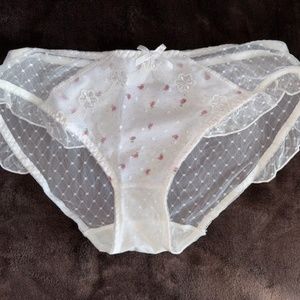 White lace Lolita Kawaii Panties. White Bridal Panties. 28" to 38" waist
